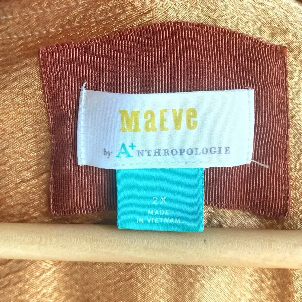 Anthropologie Maeve Gold Midi Dress - Picture 14 of 14